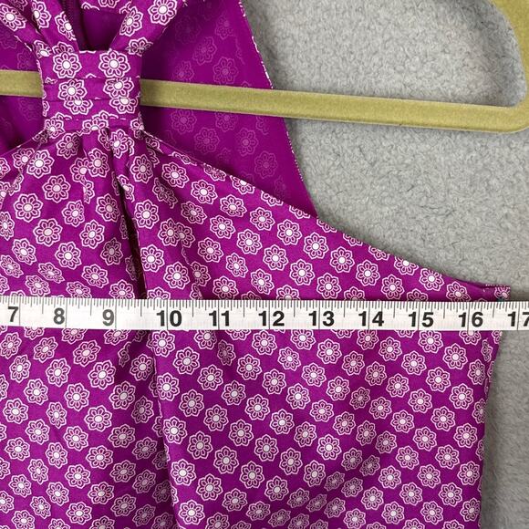 Banana Republic Silk Twist Front Blouse Moroccan Print Sleeveless Lined Size 8 - Picture 4 of 8